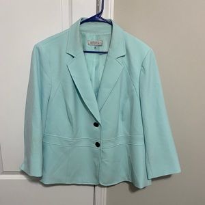 Plus size light teal blazer